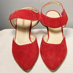 Paul Green Red Nicolette Suede Pumps - Size 7